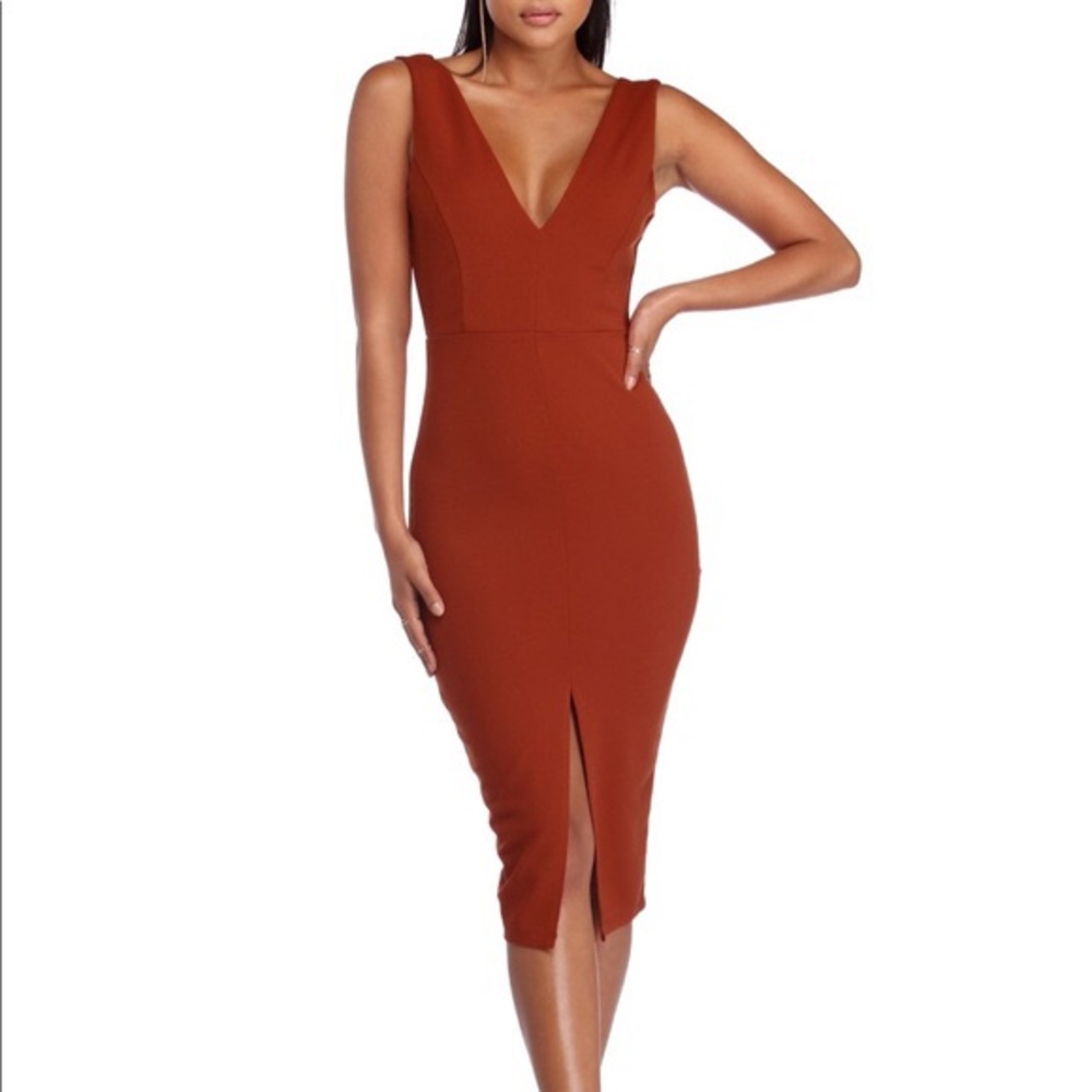 Windsor rust colored dress